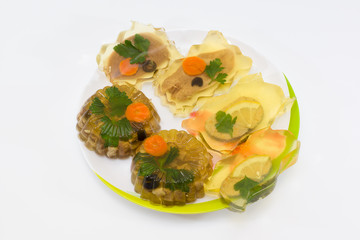 meat jelly on a plate