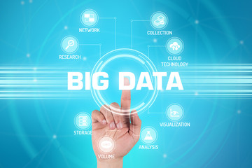 BIG DATA CONCEPT with Icons and Keywords