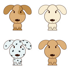 Hand drawn dog in cartoon style. Adopt a dog. Dog adoption concept. Happy dog in cartoon style.