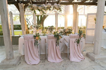 beautifully decorated table with flowers 