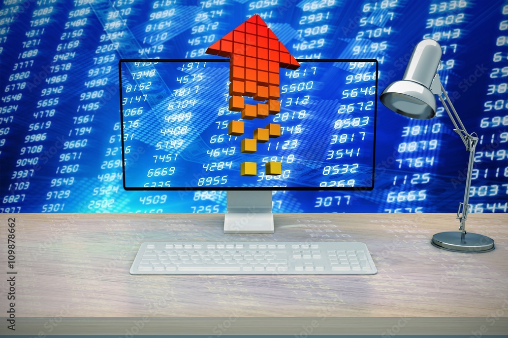Poster composite image of computer on a desk