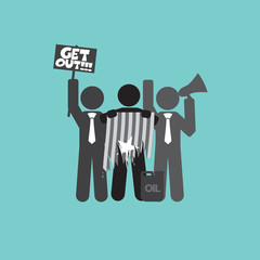 Group Of Protester Graphic Symbol Vector Illustration.