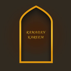 Creative ramadan kareem poster with gold text banner vector illu