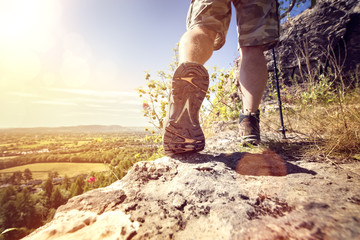 Hiking on a mountain trail