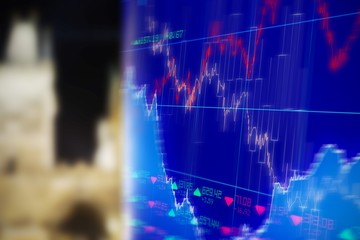 Composite image of stocks and shares