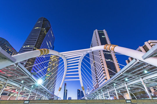 CHONGNONSEE, BANGKOK - MAY 05 2016  : Sky walk  for transit betw