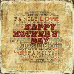 Happy Mother's Day Different Words on grunge background 