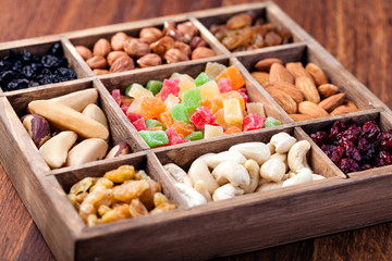 Nuts and dried berries collection