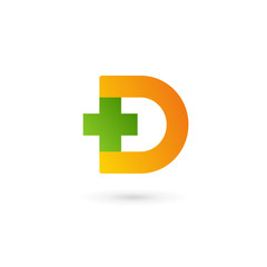 Letter D cross plus logo icon design template elements