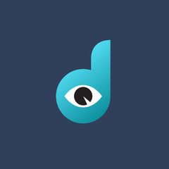 Letter D eye logo icon design template elements