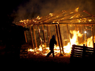 Pożar chaty