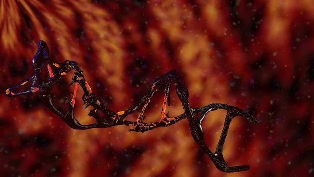 Red DNA Strand slow motion - Animation