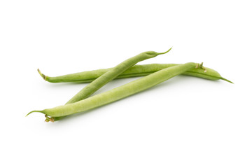 Green beans isolated on a white background.