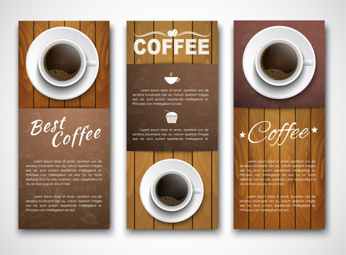 Design coffee banners with a cup of coffee.