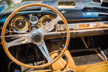 Vintage car cockpit