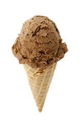 chocolate ice cream in cone