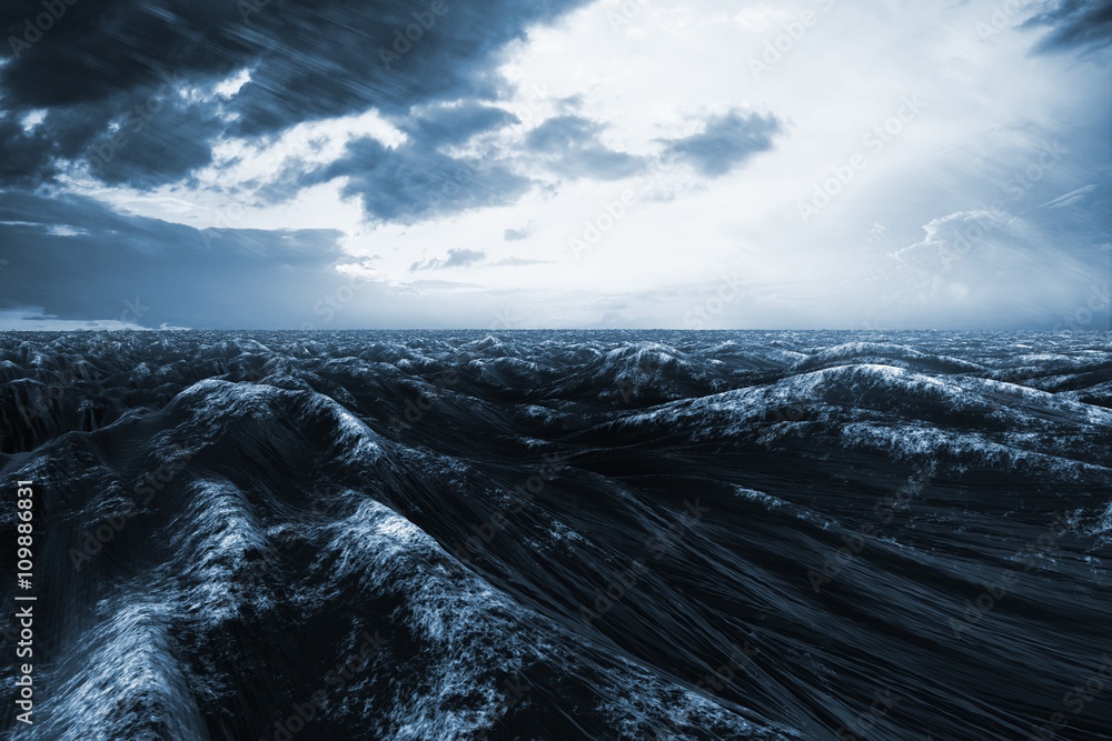 Canvas Prints composite image of rough blue ocean