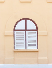 a pastel color vintage window