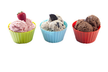ice creams in different flavor
