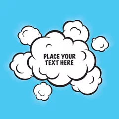 Printed kitchen splashbacks Cartoon pop art clouds isolated vector background 