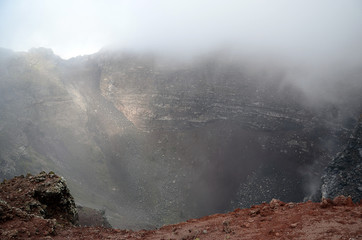 detail of crater of the vesivius volcano in south Italy