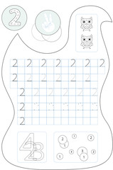 Coloring page number two printable worksheet