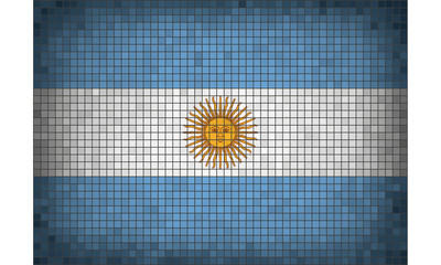 Mosaic flag of Argentina - obrazy, fototapety, plakaty