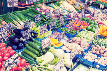 Fresh and organic vegetables at market stall