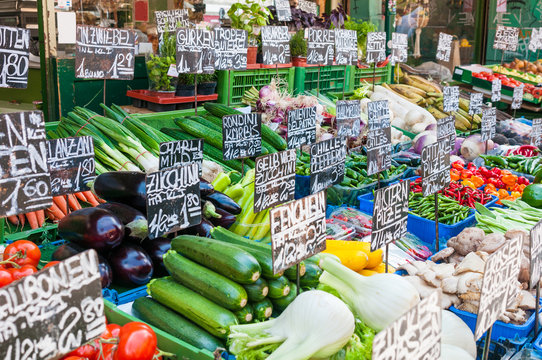 Fresh and organic vegetables at market stall