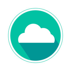 Cloud computing icon in cyan color isolated on white background