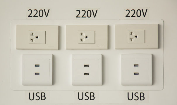 Wall Electric Connection Plug And Phone Charging Port With Cable