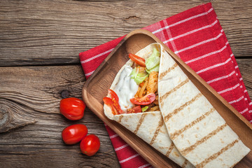 Tasty fresh wrap sandwich.
