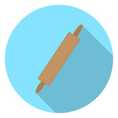 Rolling pin long shadow icon.