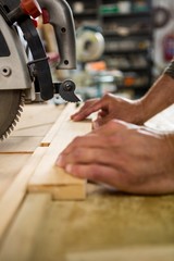 Carpenter working on his craft