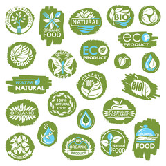 collection of natural organic product icons
