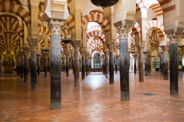 La Mezquita Cathedral in Cordoba, Spain. The cathedral was built