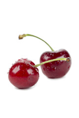 two fresh cherries