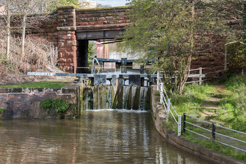 Fototapeta na wymiar Closed Canal Lock gates