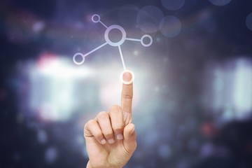 Composite image of hand pointing