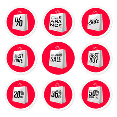 Promotional Sale Stickers Collection. 