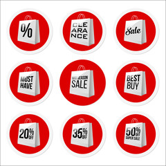 Promotional Sale Stickers Collection. 