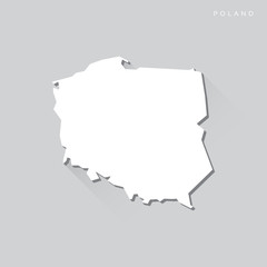 Obraz premium Poland Long Shadow Vector Map