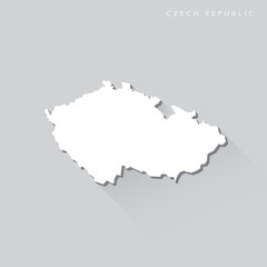 Czech Republic Long Shadow Vector Map
