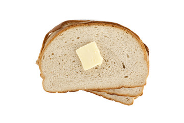 slices of bread with a butter spread