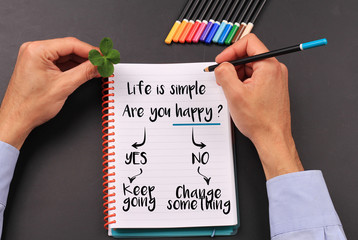 Motivation words Life is simple. Inspirational quotation. Success, Self development, Grow, Life,...
