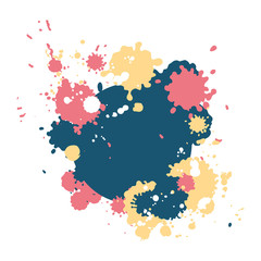 Abstract colorful background with vector bright pait blots. Modern abstract template.