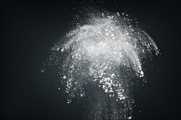 Abstract design of white powder cloud