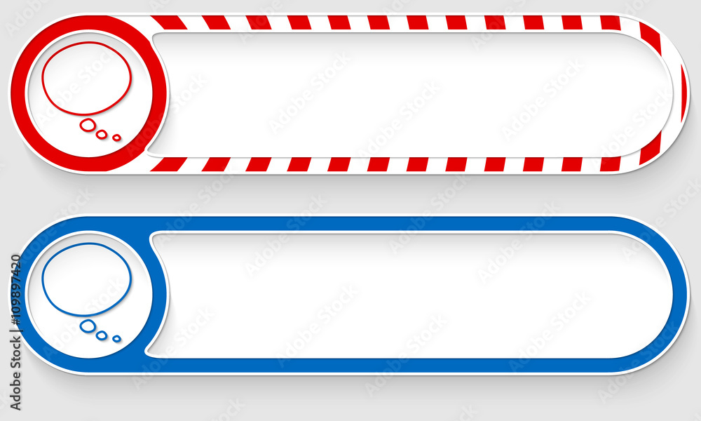 Poster striped buttons for your text and speech bubble