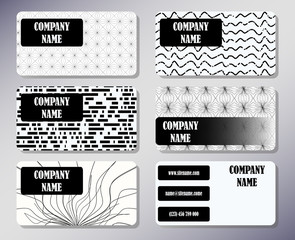 Set of business cards with a simple concise design.