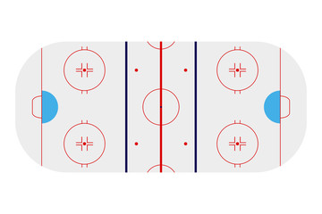 Naklejka premium Template realistic hockey arena with lines and gates. vector ill